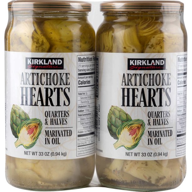KS Artichoke Heart Quarters and Halves Marinated in Oil, 33 oz, 2 ct