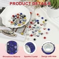 thumbnail image 3 of Uxcell European Large Hole Beads Rhinestone Sparkle Crystal Beads Charm Spacer for DIY Crafting Mixed, 3 of 7
