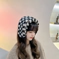 thumbnail image 4 of Soft Plush Ear Warmer Winter Warm Earmuffs for Women Fashion Plaid Pattern Earflap Outdoor Women Scarf  Ear-Muffs Ear Cover (Black), 4 of 7