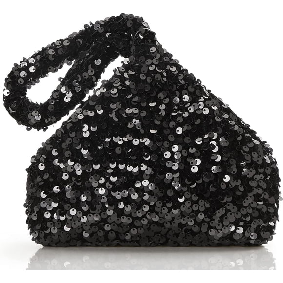 Women's Clutch Evening Bags Vintage Sequin Glitter Triangle Purse for 1920s Party Prom Wedding