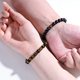 thumbnail image 2 of Pulsera de pareja de piedra de relación de larga distancia ajustable (marrón), pulsera tejida de piedra esmerilada, 2 of 5