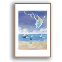 IDEA4WALL Framed Canvas Wall Art for Living Room, Bedroom Whale Canvas Prints for Modern Home Decoration Ready to Hang