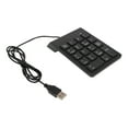Wired Number Pad Black USB Connection 18 Keys Quiet Plug and Play Smoothing Numeric Keypad for