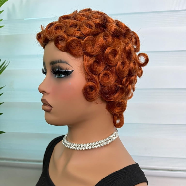 Natural Black Layered Pixie Wig Human Hair for Black Women  display picture 2