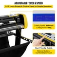 thumbnail image 4 of Máquina cortadora de vinilo VEVOR, Plotter de corte de alimentación de papel máx. de 34 in / 870 mm, Impresora de pantalla LCD de corte automático de contorno de cámara con soporte Fuerza y velocidad, 4 of 9