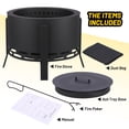 thumbnail image 4 of Kojooin Portable 26" Smokeless Fire Pit – Lightweight Carbon Steel Outdoor Bonfire Stove with Fire Poker, Perfect for Camping, Picnics, Backyard, 4 of 7