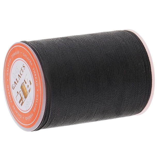 Hilo de coser de 0,45 mm, hilo encerado para coser cuero, hilo de coser plano para zapatos Negro