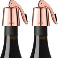 thumbnail image 1 of Tapones de vino para botellas de vino abiertas, protector de tapón de botella de vino de acero inoxidable, tapa de goma reutilizable (oro rosa) TUNC Sencillez, 1 of 5