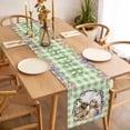 thumbnail image 3 of Easter Bunny Table Runner - 108 Inch Long, Kitchen Dining Table Runner Dresser Scarves, Spring Easter Eggs Chick Floral Sage Green Check Farmhouse Decor for Coffee Tables Wedding Party Banquet, 3 of 8