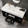 thumbnail image 3 of Spaco 39.4" Bathroom Vanities with Ceramic Sink, Wall Mounted Storage Cabinet with 2 Drawers and 2 Storage Spaces, Modern Bathroom Sink Cabinet with Metal Handles for Indoor as Bathroom, Black, 3 of 12