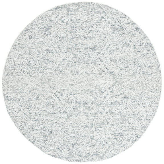 SAFAVIEH Ebony Aditi Floral Area Rug, Light Blue/Ivory, 6' x 6' Round