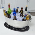 thumbnail image 2 of BREKX Colt Drink Bucket, Hammered Stainless Steel Beverage Tub with Mat, Rust Proof, 2 of 9