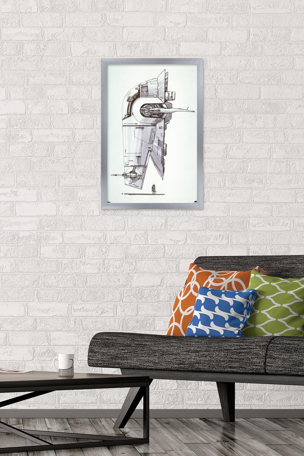 Star Wars: Saga - Boba Fett - Ship Wall Poster, 14.725" x 22.375", Framed