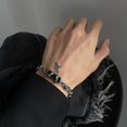 thumbnail image 3 of Pulsera de cuerda con forma de estrella de diamante negro para hombre, estilo simple, moderno y atractivo, de acero de titanio, joyería de mano de estilo permanente y simple, 3 of 6