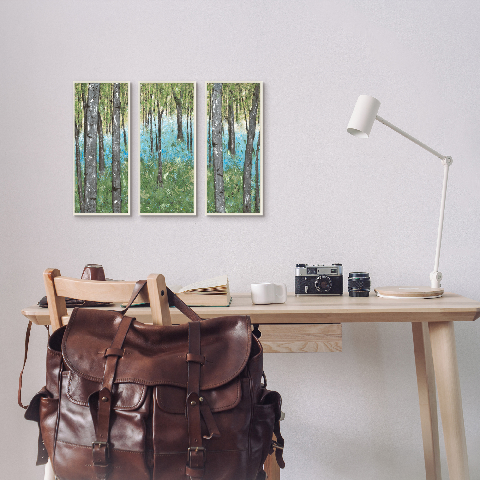 Stupell Indtries Rtic Grey Birch Trees Abstract Forest Scene,7 x 17,Design by Jade Reynolds