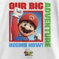 thumbnail image 2 of Girl's The Super Mario Bros. Movie Mario Our Big Adventure Begins Now  Graphic Tee White Large, 2 of 4