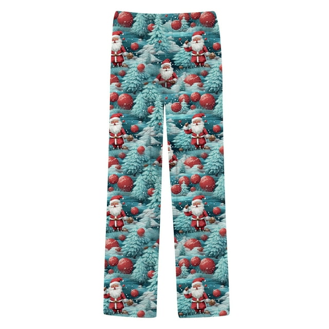 Pajama Pants Men Christmas Tree Pajama Pants Casual With Drawstring And Pockets Pajamas Pants Blue XXL