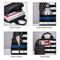 thumbnail image 3 of Honeii Thin Blue Line Flag Print Lightweight Backpacks,Carry on Backpack,Durable Backpack for School, Work & Travel, 3 of 7
