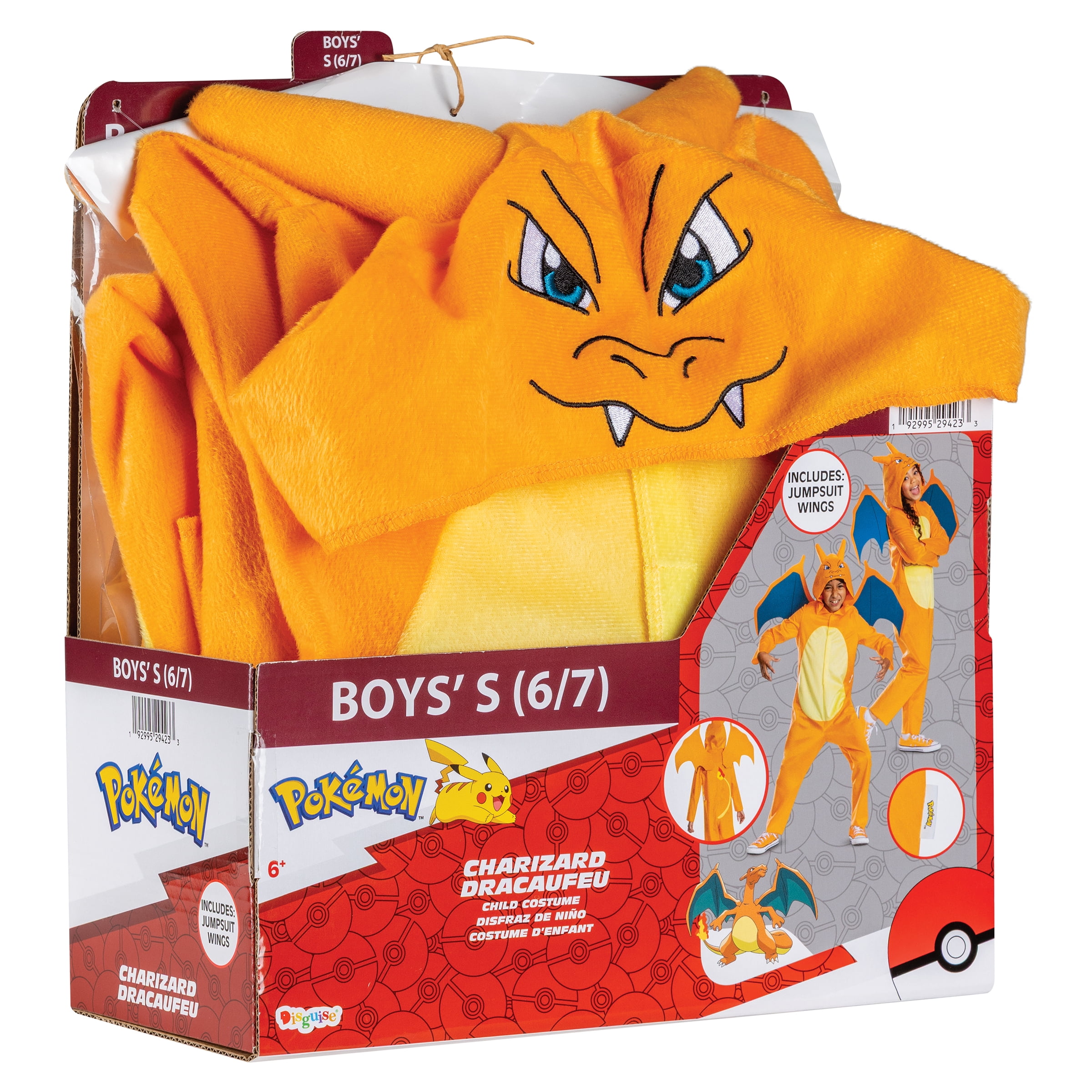Pokémon Charizard Halloween Costume for Children, Boys Size S (6/7), by Disguise