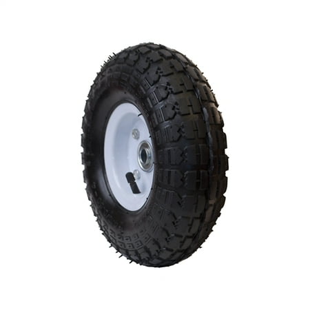 Wheelbarrow Tool ALEKO WAP10 Pneumatic Turf Replacement Wheel for Wheelbarrow 10 Inch Air Filled Turf Tire for Hand Trucks and Lawn Carts, Black Tire White Rim ()