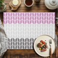 thumbnail image 2 of Placemats Set of 4, Herringbone Pattern Place Mats Vintage Pink Ombre Grey Tablemats Washable Placemat Table Decoration for Kitchen Table Dinner Party Home Decor Indoor Outdoor 13x19 Inch, 2 of 9