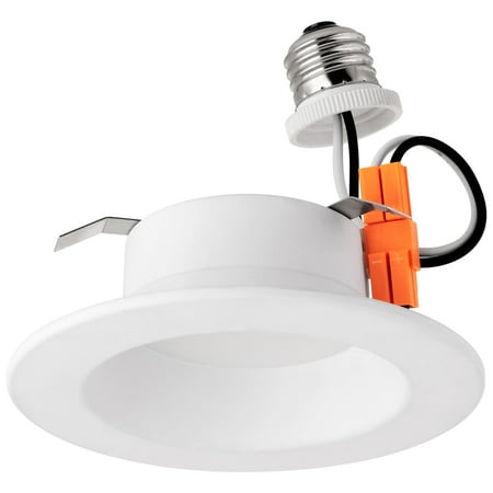 Wet Location Downlight Sunlite LED Retrofit 4-Inch Round Recessed Downlight, Wet Location, Medium Base (E26), 10 Watt, 4000K Cool White ()