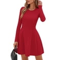 thumbnail image 3 of Vestido PRETTYGARDEN Otoño 2025 Rojo Mini de Manga Larga, 3 of 8