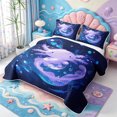 thumbnail image 3 of Manfei Sea Animal Axolotl Quilt Full,Ocean Amphibian Print Full Bedspread Sets,3 Pieces,1 Coverlet and 2 Pillowcases, 3 of 7