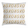 thumbnail image 1 of Xo Decor Throw Pillow Cushion Cover, Affection Sincerity Love Letter Figures with Old Fashioned Style Effects Print, Decorative Square Accent Pillow Case, 16 X 16 Inches, Gold White, by Ambesonne, 1 of 2