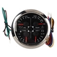 thumbnail image 4 of Xirurus 4in1 3.35 inches / 85 mm Gauge Multifunction Fuel Level Oil Pressure Water Temp Volt Meter DC 8-16V for Car RV Boat Motorcycle, Black Dial Silver Cover F/PSI, 4 of 9