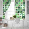 thumbnail image 5 of Saint Patrick's Day Blackout Curtains for Bedroom, Green Plaid Clovers Geometric Thermal Insulated Kitchen Drapes with Grommets, Light Blocking Window Treatment, 2 Panels 42" x 84", 5 of 7