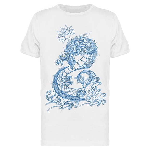 Chinese Dragon With Flower T-Shirt Men -Image by Shutterstock, Male Small