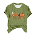 thumbnail image 4 of Clearance! HCURIBAD Shirts for Women, Women's Pumpkin Baseball Maple Leaf Letter Printed T-Shirt Halloween Round Neck Tee, Womens Graphic Tees, Halloween Shirts for Women 1PC Top Green M, 4 of 4