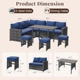 thumbnail image 2 of AECOJOY Ensemble de Mobilier de Jardin 7 Pcs avec Housse de Protection, Comprenant un Canapé en Coin, une Table et un Ensemble de Patio en Rotin en PE Bleu., 2 of 8