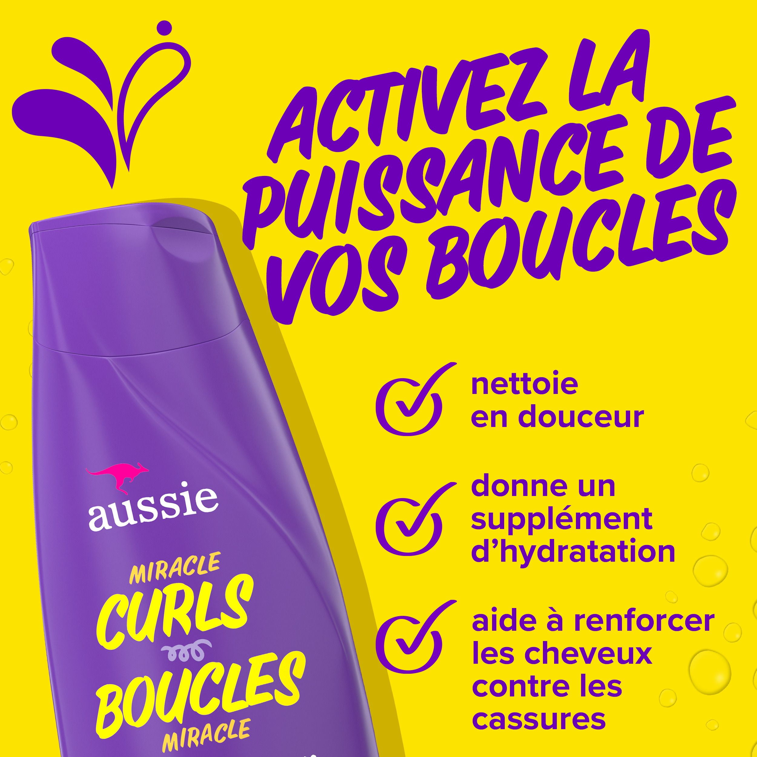 Aussie Miracle Curls with Coconut & Jojoba Oil, Paraben Free Shampoo, 360 mL