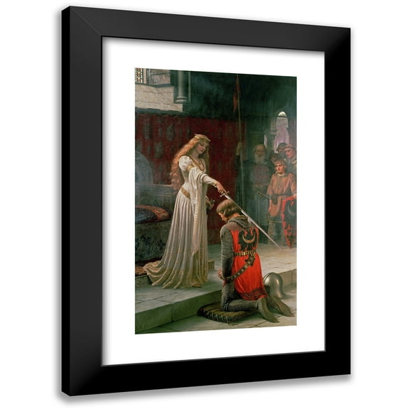 Edmund Blair Leighton 10x14 Black Modern Framed Museum Art Print Titled - The Accolade (1901)