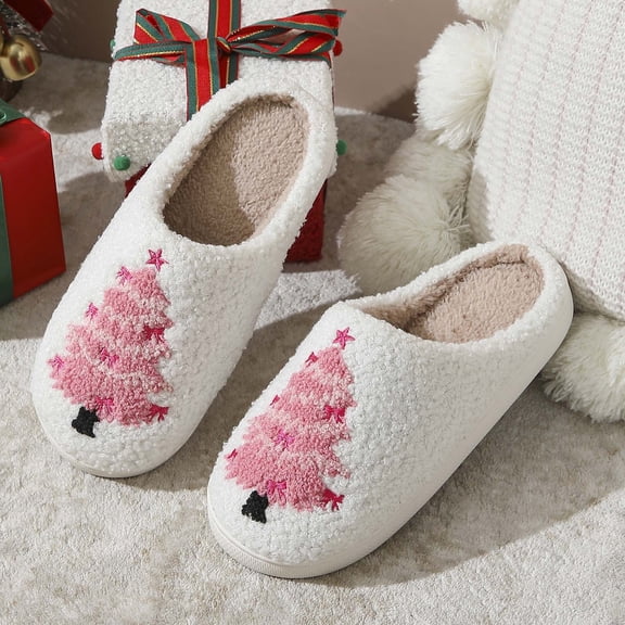 Puppy Slippers Women's Comfort Memory Foam House Slippers Plush Lining Bedroom Shoes For Indoor Outdoor White 44