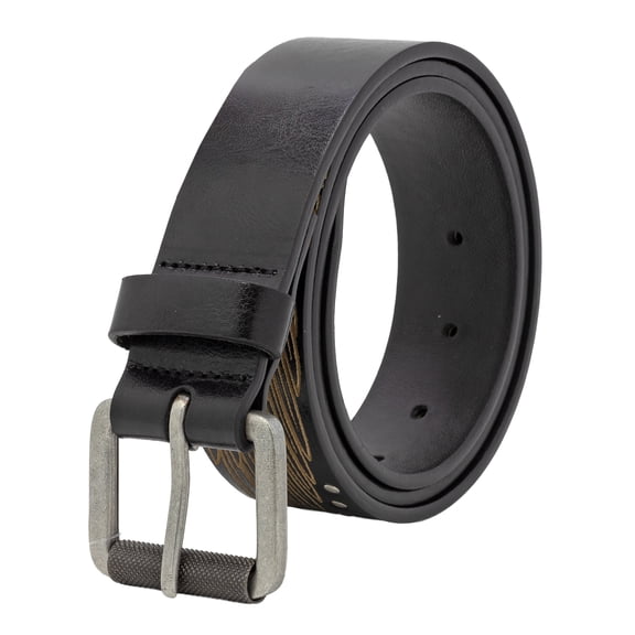No Boundaries Skull Roller Buckle Belt with Studs, Men's