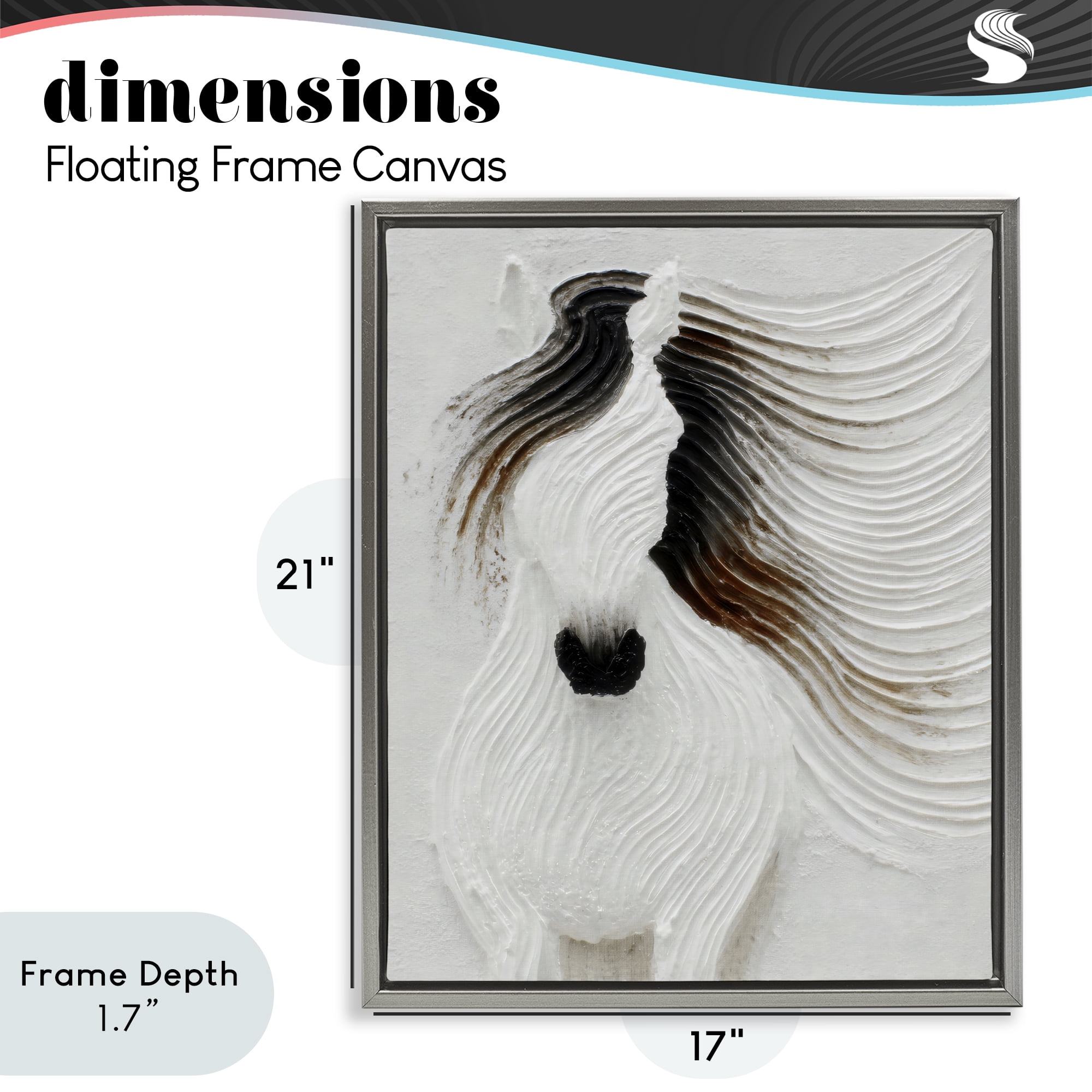 Stupell Industries Grooved Horse in Flowing Motion Gray Framed Floater Canvas Wall Art, design by Ink Drop Loft