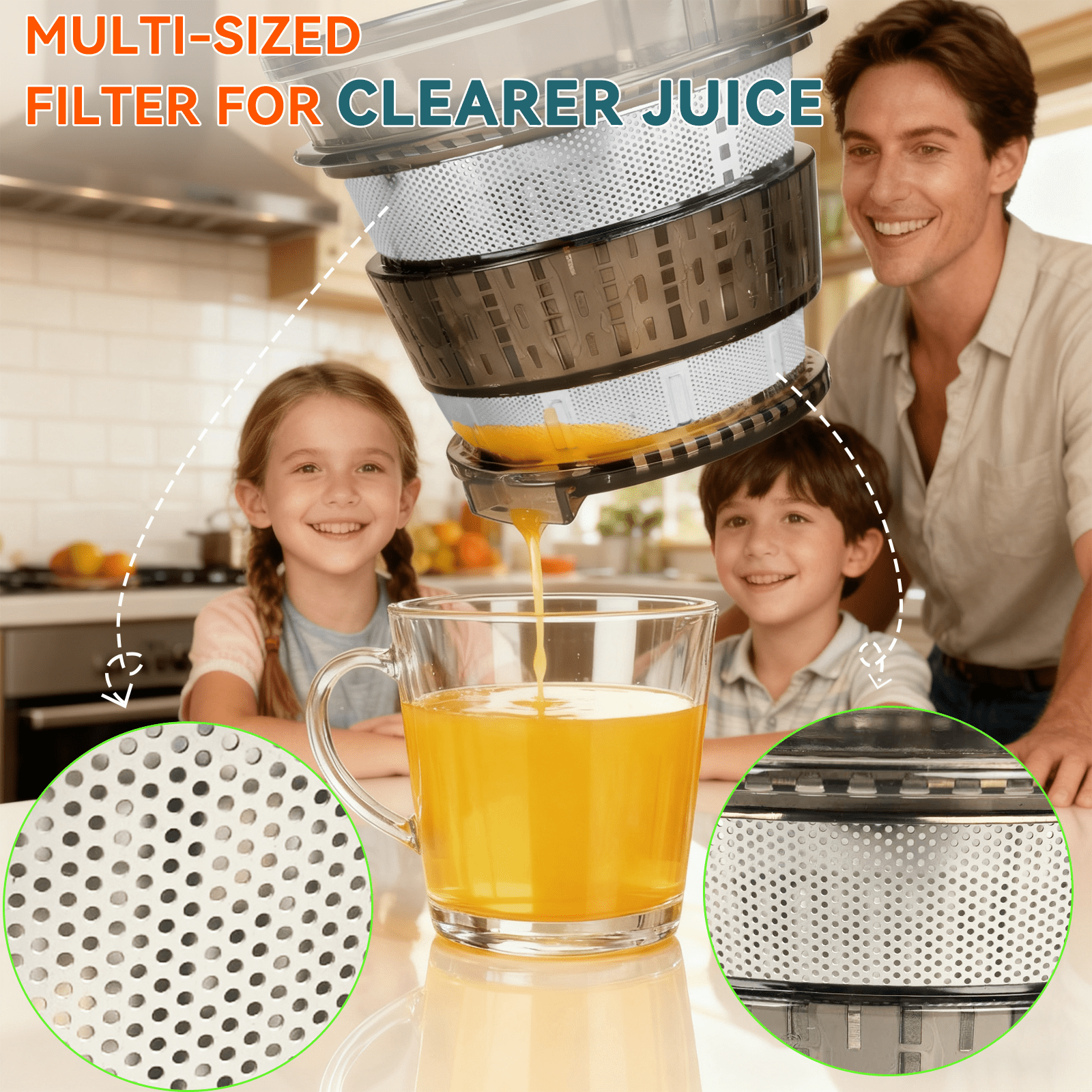 HYSapientia Cold Press Juicer Machines with Fruit Puree & Gelato Function,Slow Masticating Juicer for Fruits & Vegetables, 4-Inch Wide Chute, 1000ml Cup, Easy Clean