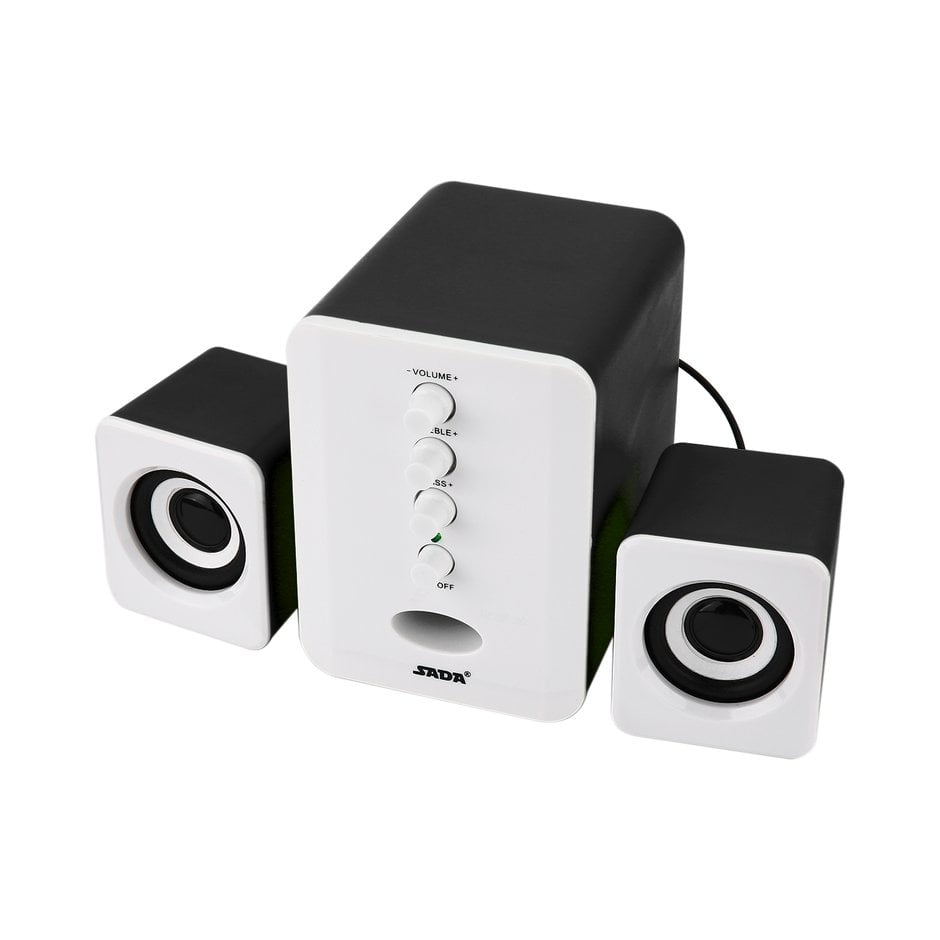 Black SADA D-202 Mini USB 2.1 Wired Combination Speaker Bass Music Subwoofer for Desktop Laptop Notebook Tablet PC Smart Phone