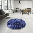 thumbnail image 4 of Ahgly Company Tapis Rond Lavable en Machine Intérieur Transitionnel Bleu Lapis, 7 Pieds Rond, 4 of 7