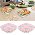 thumbnail image 1 of 2 Pcs Contenant de Rangement Alimentaire Divisé 4 Compartiments Contenant à Collation en Acier Inoxydable avec Couvercle pour Repas d'Enfants Sandwichs Fruits Va au Lave-Vaisselle-2 Pcs-, 1 of 11