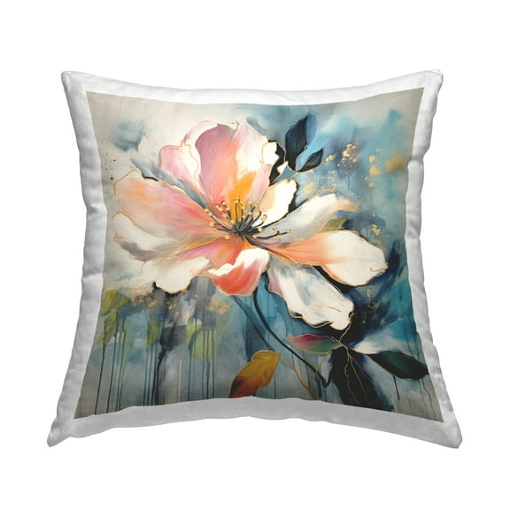 Stupell Industries Modern Flower Abstraction Decorative Printed Throw Pillow, 18 x 18