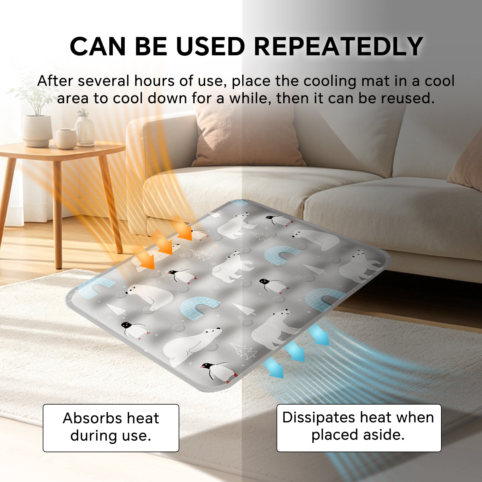 Pet Cooling Mat, Instant Cool Gel Pad for Dogs & Cats, Summer Instant Chill No Refrigeration, Portable Reusable Sleeping Bed (60*90cm/23.62*35.43in)