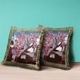 thumbnail image 2 of Tree Oil Duo Indoor/Outdoor Pillow with Removable Cover in Pink Yellow Blue26x26, 2 of 5