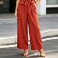 thumbnail image 2 of Womens Pants Effortless Short Sleeve Solid Poplin Dress Shirt with Classic Notched Collar Pants Trousers, 2 of 9