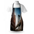thumbnail image 3 of New York Apron Manhattan Bridge Seen from Narrow Alley Island Borough Globally Influential Town NYC, Unisex Kitchen Bib Apron with Adjustable Neck for Cooking Baking Gardening, Blue Red, by Ambesonne, 3 of 3