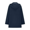 thumbnail image 6 of yardsong Raincoat Women Waterproof Long Hooded Full Zip up Rain Jacket Button Down Trench Coats Windbreaker Travel Jacket 2025 Navy,M, 6 of 7