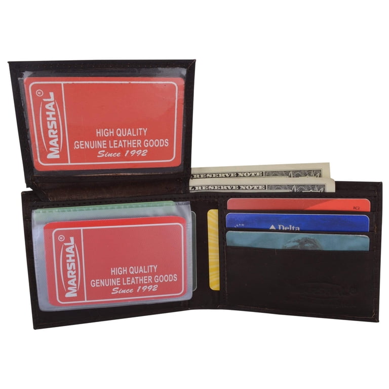 Bifold Mens Smooth Genuine Leather Flap Up ID Wallet 1153 CF